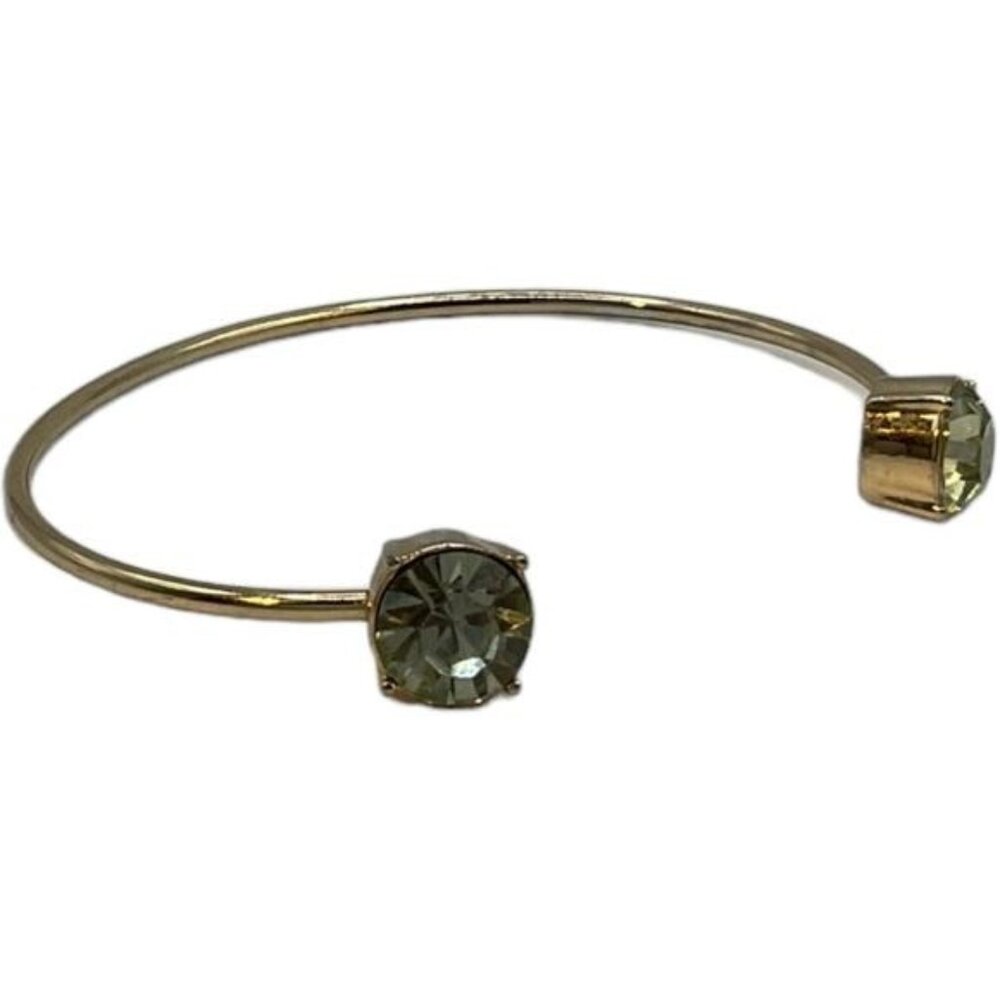 SugarFix Silver-Tone Faceted Crystal Rhinestone Open Cuff Bracelet